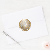 Goud en zilver Celtic Damask Envelope Seal Ronde Sticker (Envelop)