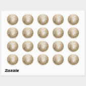 Goud en zilver Celtic Damask Envelope Seal Ronde Sticker (Vel)