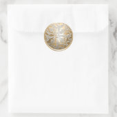 Goud en zilver Celtic Damask Envelope Seal Ronde Sticker (Tas)
