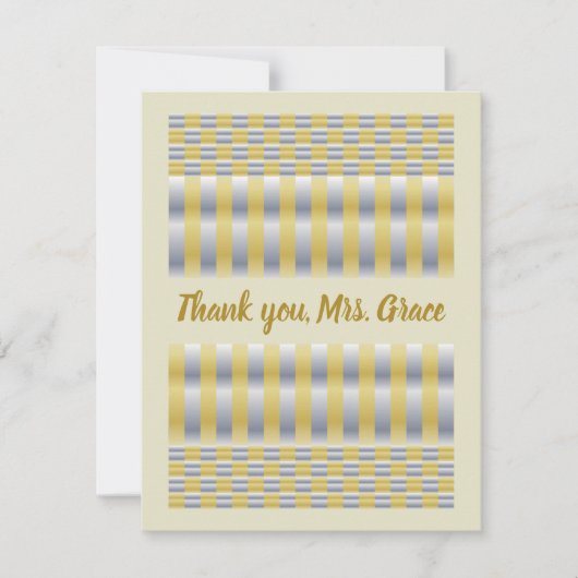 Goud en Zilver (Checkers en Stripes) Bedankkaart (Voorkant)