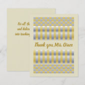 Goud en Zilver (Checkers en Stripes) Bedankkaart (Voorkant / Achterkant)