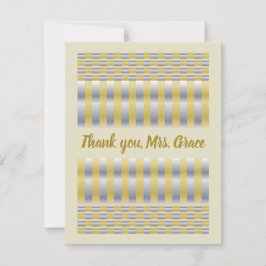 Goud en Zilver (Checkers en Stripes) Bedankkaart