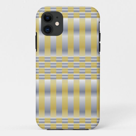 Goud en Zilver (Checkers en Stripes) Case-Mate iPhone Case (Achterkant)
