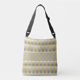Goud en Zilver (Checkers en Stripes) Crossbody Tas