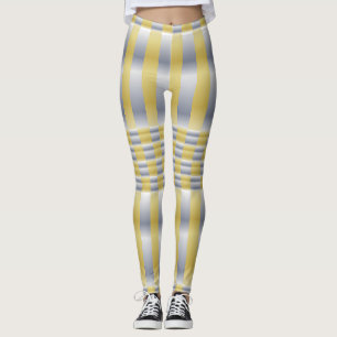 Goud en Zilver (Checkers en Stripes) Leggings