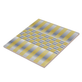 Goud en Zilver (Checkers en Stripes) Tegeltje