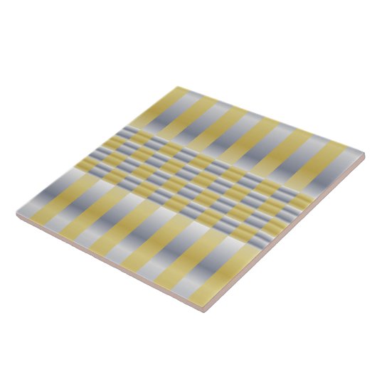 Goud en Zilver (Checkers en Stripes) Tegeltje (Zijkant)