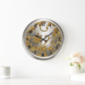 Goud en Zilver Damast Grote Klok (Huis)