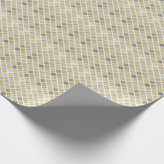 Goud en Zilver (Diamond Checkered) Cadeaupapier (Hoek)