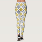 Goud en Zilver (Diamond Checkered) Leggings (Achterkant)