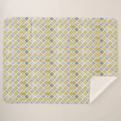 Goud en Zilver (Diamond Checkered) Sherpa Deken (Voorkant (horizontaal))