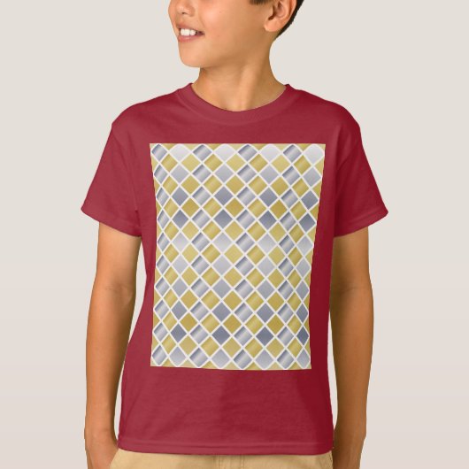Goud en Zilver (Diamond Checkered) T-shirt (Voorkant)