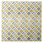 Goud en Zilver (Diamond Checkered) Tegeltje (Voorkant)
