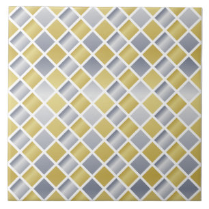 Goud en Zilver (Diamond Checkered) Tegeltje