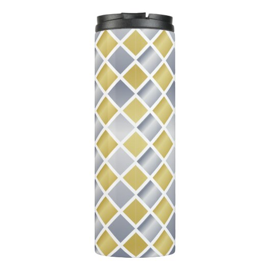 Goud en Zilver (Diamond Checkered) Thermosbeker (Achterkant)