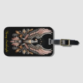 Goud en zilver en roze adelaar bagagelabel (Voorkant (horizontaal))