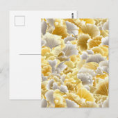 Goud en zilver Gingko laat Chiyogami Briefkaart (Voorkant / Achterkant)