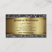 Goud en Zilver Glitter Lichtgevende Sterren Elegan Visitekaartje (Achterkant)