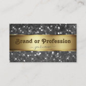 Goud en Zilver Glitter Lichtgevende Sterren Elegan Visitekaartje (Voorkant)