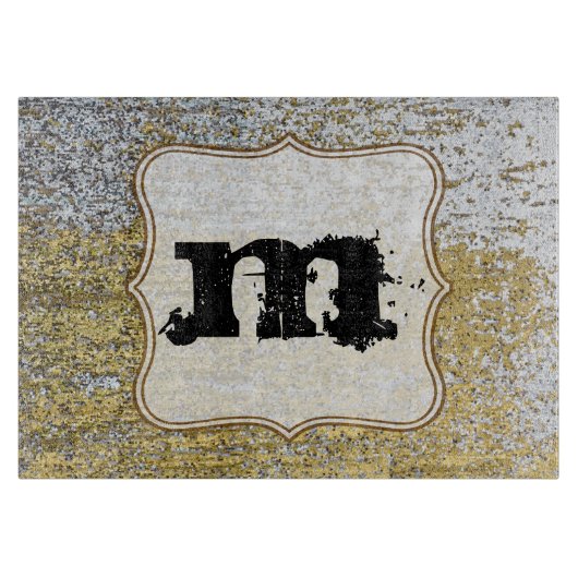 Goud en zilver Grunge glas snijplank (Voorkant)