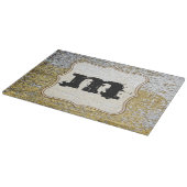 Goud en zilver Grunge glas snijplank (Hoek)