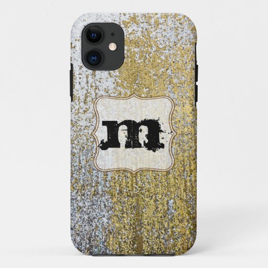 Goud en zilver Grunge Monogram IPHONE 5 Hoesje (Achterkant)