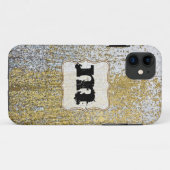 Goud en zilver Grunge Monogram IPHONE 5 Hoesje (Achterkant (horizontaal))