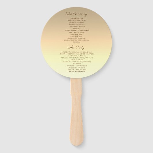 Goud en Zilver Huwelijksprogramma Handwaaier (Achterkant)