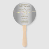 Goud en Zilver Huwelijksprogramma Handwaaier (Voorkant)
