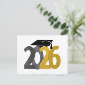 Goud en Zilver Klas van 2026 Afstuderen Briefkaart (Staand voorkant)