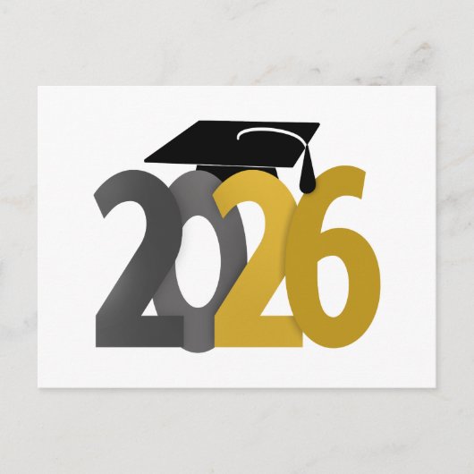 Goud en Zilver Klas van 2026 Afstuderen Briefkaart (Voorkant)