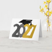 Goud en Zilver Klas van 2027 Afstuderen Kaart (Gele Bloem)
