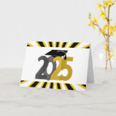 Goud en Zilver Klasse van 2025 Kaart (Gele Bloem)