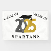 Goud en Zilver Klasse van 2025 Spandoek (Horizontaal)