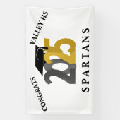 Goud en Zilver Klasse van 2025 Spandoek (Verticaal)