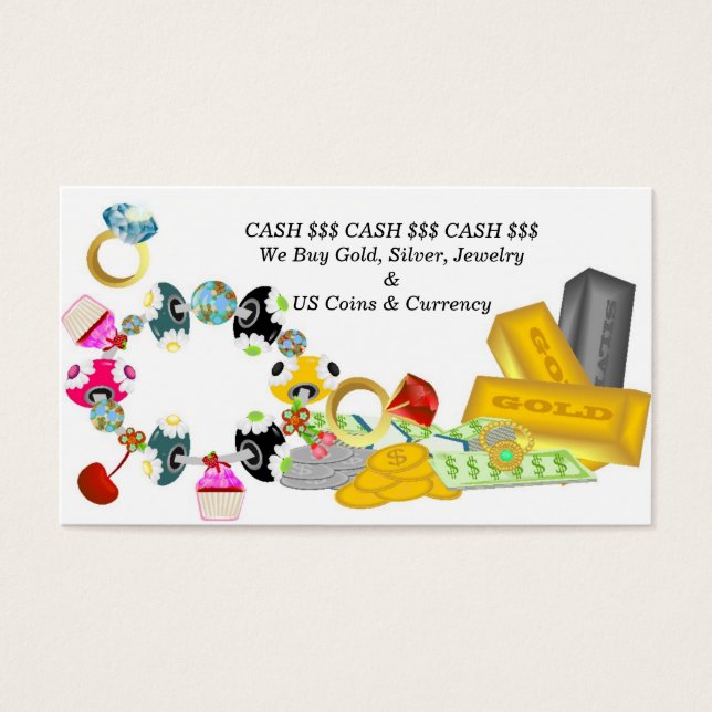 Goud en zilver kopen visitekaartjes (Voorkant)