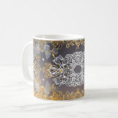 Goud en Zilver Lacy Koffiemok (Voorkant links)