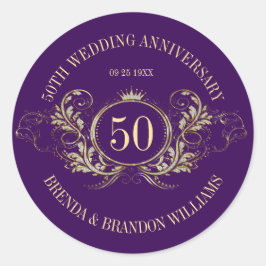 Goud en zilver Lijst met een Crown Square Sticker