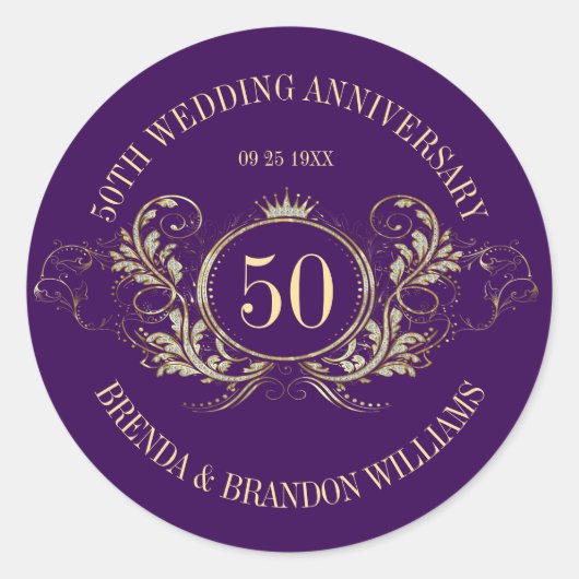 Goud en zilver Lijst met een Crown Square Sticker (Voorkant)