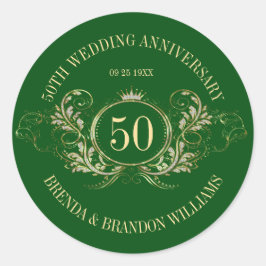 Goud en zilver Lijst met een Crown Square Sticker