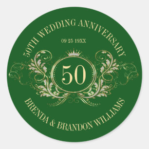 Goud en zilver Lijst met een Crown Square Sticker