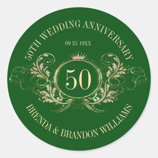 Goud en zilver Lijst met een Crown Square Sticker (Voorkant)