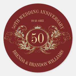 Goud en zilver Lijst met een Crown Square Sticker