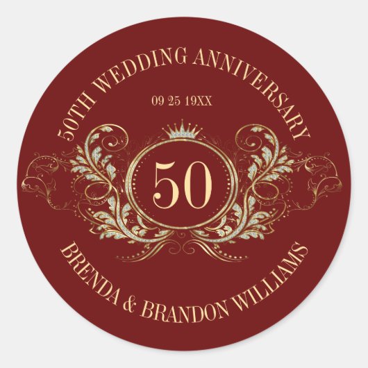 Goud en zilver Lijst met een Crown Square Sticker (Voorkant)