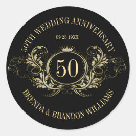 Goud en zilver Lijst met een Crown Square Sticker