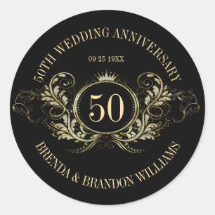 Goud en zilver Lijst met een Crown Square Sticker