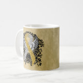 Goud en zilver lint met lint van Wings Koffiemok (Voorkant links)