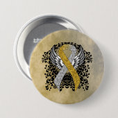 Goud en zilver lint met lint van Wings Ronde Button 7,6 Cm (Voorkant /achterkant)