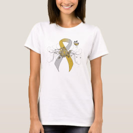 Goud en Zilver Lint met Vlinder T-shirt