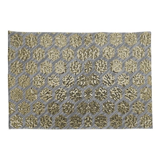 Goud en Zilver Luxe Design Collectie Set van Kussensloop (Achterkant-Rechts)